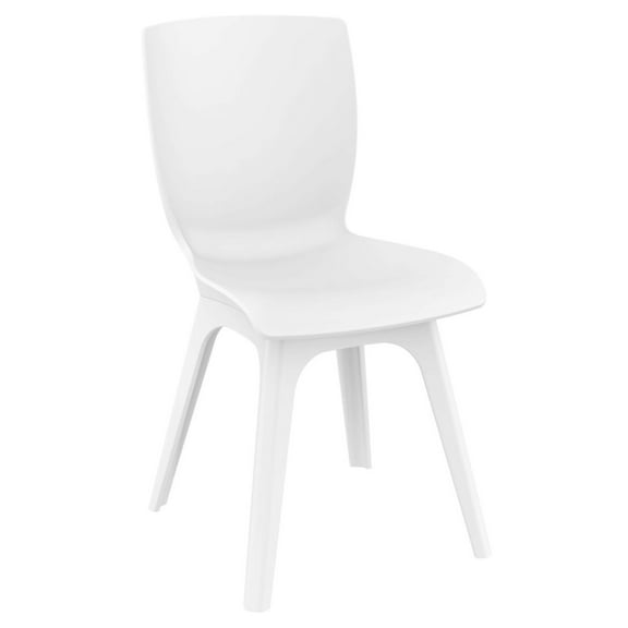 33.5" White Solid Refined Patio Dining Chair