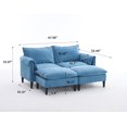 thumbnail image 4 of 69" 2-Seater Sofa Upholstered U-Shaped Convertible Sofa Set with 2 Storage Footstools for Small Spaces, Living Room/Bedroom/Office, 4 of 11