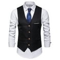 thumbnail image 6 of UDIYO Plus Size Formal Men Solid Color Suit Vest Single Breasted Business Waistcoat, 6 of 7