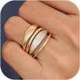 thumbnail image 1 of czcpp-MILACOLATO 4Pcs Gold Rings for Women 14K Gold Plated Rings Set Thumb Rings for Women Wedding Rings Knuckle Stacking Rings Engagement Rings Promise Ring, 1 of 4
