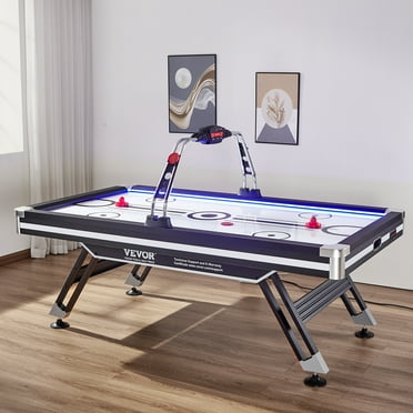 KFFKFF 89" Air Hockey Table Sport Hockey Game Pushers Pucks w/2 Pucks, 2 Pushers, and Electronic Score System, Powerful 120V Motor, LED Scoreboard for 4 player Adults Kids