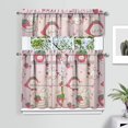 thumbnail image 2 of Kitchen Curtains 36 Inch Short - 3 Panel Set Strawberry Print, Rod Pocket Window Curtains 100% Polyester, Cute Fruit Valance for Farmhouse, Cafe, Living Room, Bedroom, Easy Wash, 2 of 6