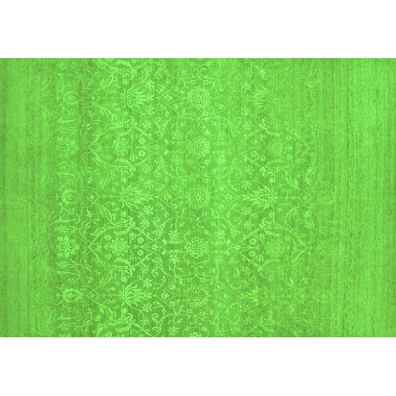 Ahgly Company Indoor Rectangle Oriental Green Industrial Area Rugs, 8' x 12'