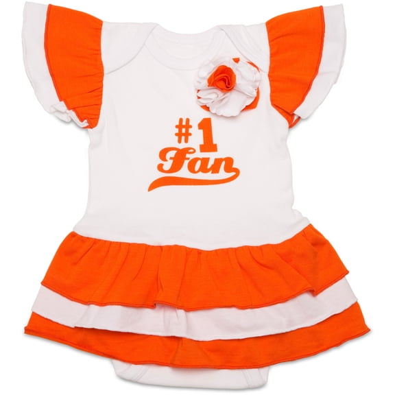 Pavilion-Orange and White # 1 Fan Bodysuit Dress