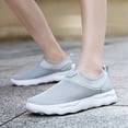 thumbnail image 2 of Heiheiup Men Sports Shoes Fashion Summer New Pattern Simple Solid Mesh Breathable Comfortable Thick Sole Soft Sole Slip On Shoes, 2 of 9