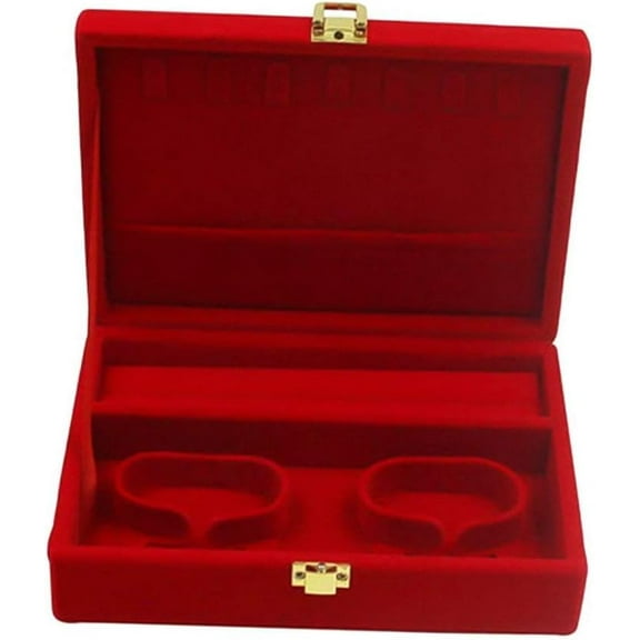 Gamvdout Soft Red Velvet Box Box with Ring Lid Bangle Storage Holder Organizer Earring Necklace Watch Box