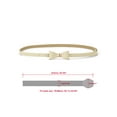 thumbnail image 3 of Extra-Skinny Waist Belt Metal Bow-knot No Buckle Thin Belt for Women Beige, 3 of 6