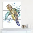 thumbnail image 1 of Illustration de Tortue de Mer Bleue - Impression sur Toile d'Art Animalier, 1 of 3