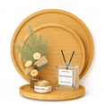 thumbnail image 1 of Set de 3 Bandejas Redondas de Bambú para Servir, Charolas Decorativas para Cocina, Tocador o Baño, 1 of 7