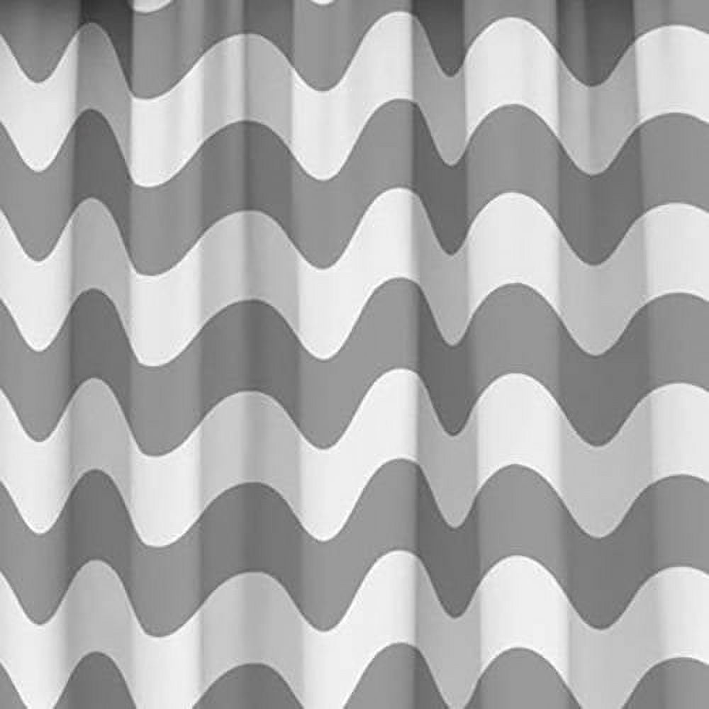 Eclipse Thermaback Blackout Wavy Chevron Rod Pocket Single Curtain Panel, Gray, 42x63