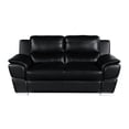 thumbnail image 2 of Black Leather With Kiln-dried Hardwood Frame For Build, 3-layer Foam Cushion, Stainless Steel Legs, Solid Brazilian Wood , Durability, Outer Shell, 2 of 6