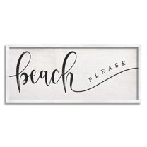 Stupell Home Décor Industries Beach Please Nautical Pun Playful Wave Font, 13 x 30, Designed by Daphne Polselli