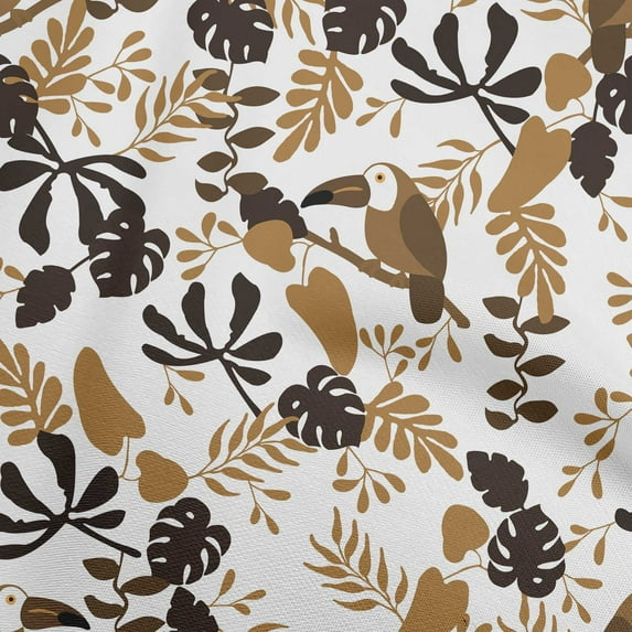 oneOone Polyester Spandex Light Brown Fabric Tropical Fabric For Sewing Printed Craft Fabric By The Yard 56 Inch Wide