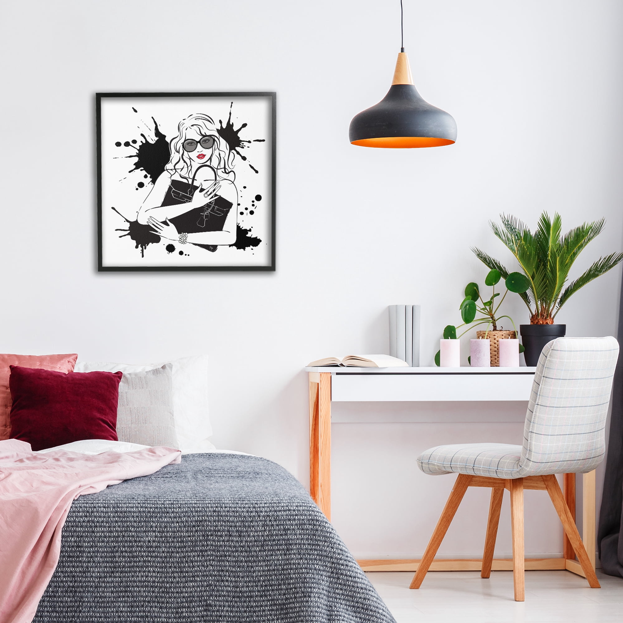 Stupell Industries Black Bag Elegance & Glamour Black Framed Giclee Art, design by Martina Pavlova