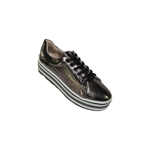 TENIS PLATAFORMA CASUAL LEON MUJER DAMA INOX GRIS 3538B LEON 3538Bp