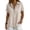 Beige, variant on Linen Henley Shirts For Womens Lapel Collar Snap Button Up V Neck Tops Short Sleeve Casual Blouses Loose Summer Tshirts Dressy Tunic Clothes Navy S