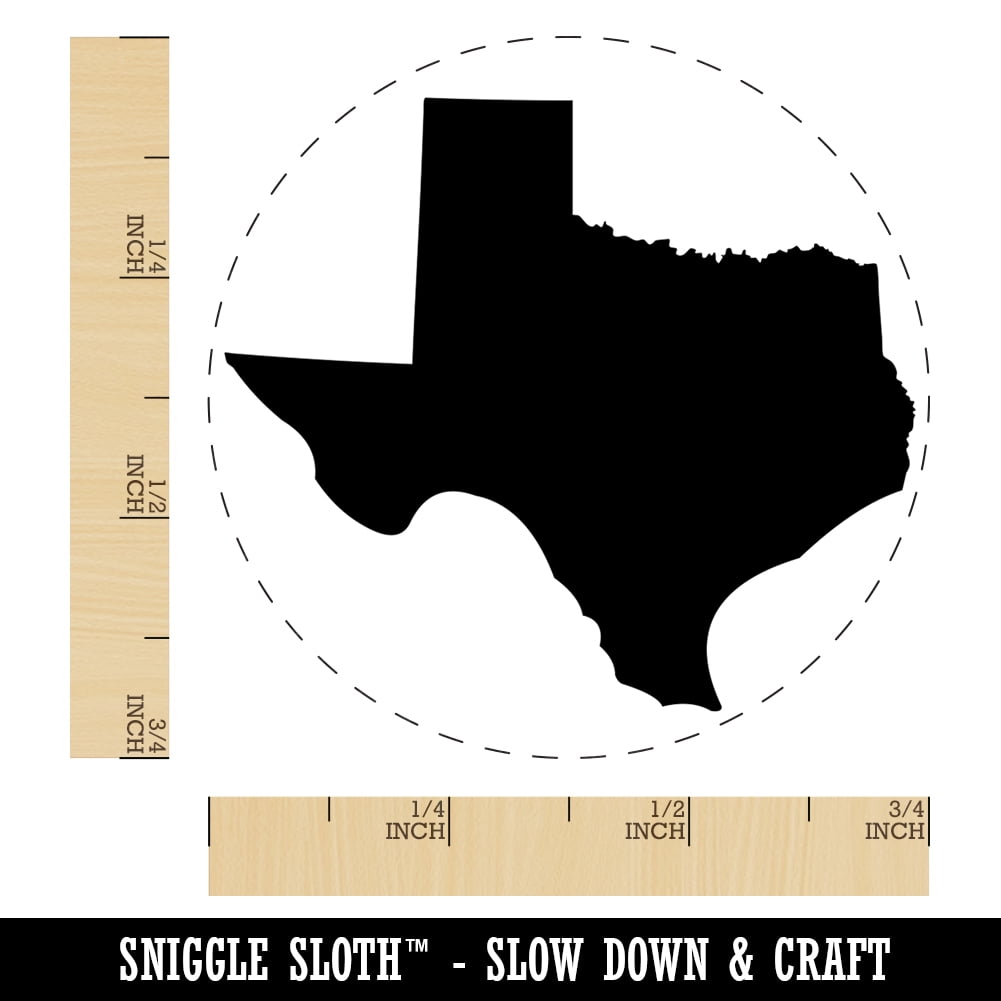 Texas State Silhouette Self-Inking Rubber Stamp Ink Stamper - Brown Ink - Small 3/4 Inch