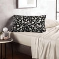 thumbnail image 4 of Flower Pillow Covers 12 X 20 Inch Set of 2, Cute Old Vintage Black Cream Floral Decorative Throw Pillow Covers Rustic Farmhouse Pillowcase Linen Cushion Case for Outdoor Home Sofa Couch, 4 of 6