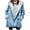 E-41 Sky Light Blue, variant on Gray Womens Oversized Velour Jackets Hood Windbreaker Coat for Ladies Long Sleeve Christmas Lounge Pleated Warm Fuzzy Hooded Plain Fall Winter Jackets 2025 M