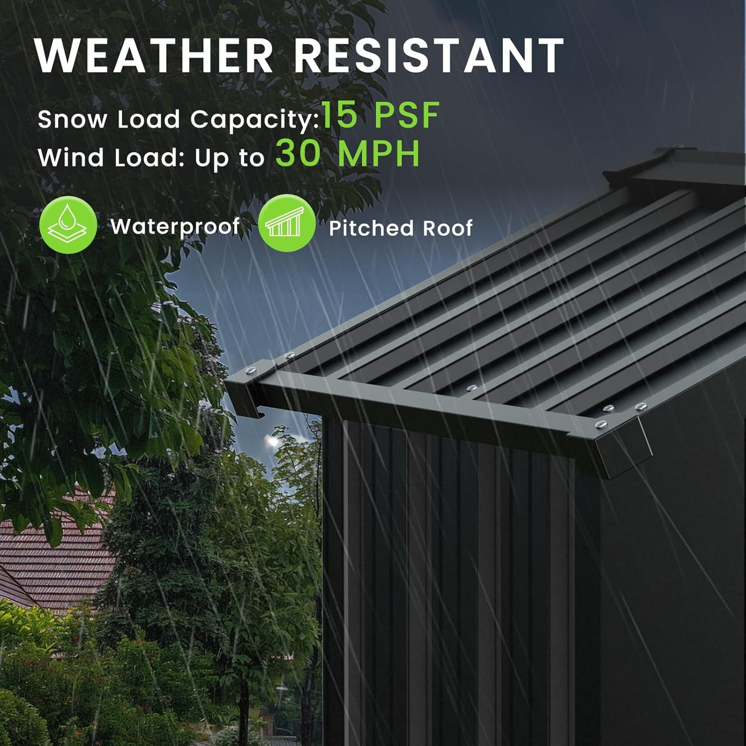 Small Shed Outdoor Storage 2.5X1.4 FT Galvanized Metal Garden Shed Waterproof with Lockable Door for Narrow Backyard, Patio, Garden