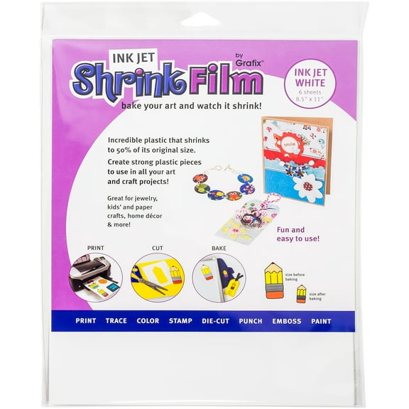 Inkjet Shrink Film 8.5"X11" 50/Pkg-White