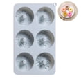 thumbnail image 4 of Wosthever Molde de silicona para rosquillas de 6 cavidades, molde para hornear fácil de usar, bandeja antiadherente reutilizable para rosquillas, para el Herramientas y accesorios para hornear Azul Wosthever HA027997-02, 4 of 6