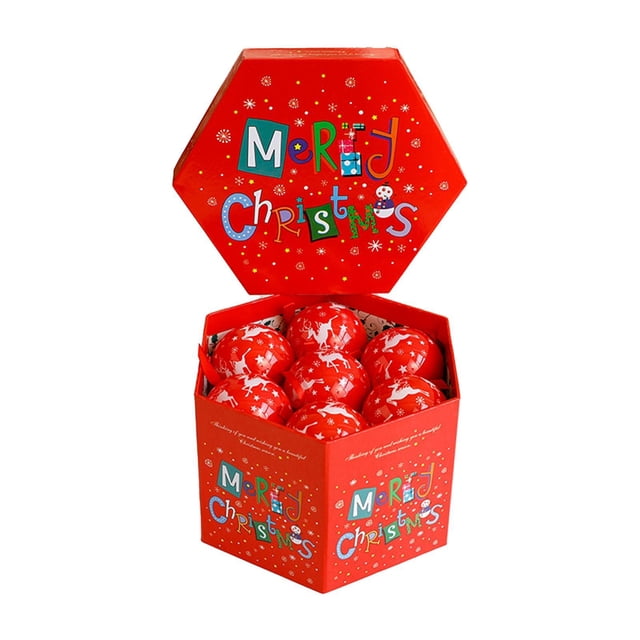 14 piezas de adornos navideños decorativos para árbol de Navidad colgantes irrompibles Alce rojo y blanco