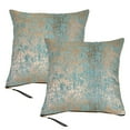 thumbnail image 4 of Home Soft Things Jacquard Chenille Big Zipper Throw Pillow Cover 2 Piece Set - Teal/Camel - 26" x 26", 4 of 7