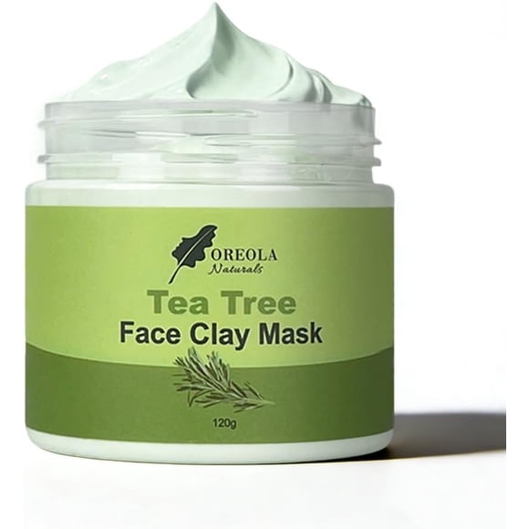 Masque Facial en Argile d'Arbre à Thé par Oreola Naturals, 120 g, Exfoliant et Nettoyant en Profondeur, Hydratant, pour Tous les Types de Peau.