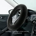thumbnail image 2 of Auto Drive 1Piece Car Steering Wheel Cover Cozy Soft Faux Fur Polyester - Universal Fit, Black, 2 of 8