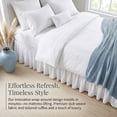 thumbnail image 6 of Queen Bed Skirt, Wrap Around, 15" Drop, White, Elastic Adjustable Dust Ruffle, Wrinkle & Fade Resistant, Luxurious Silky Fabric, Machine Washable, 6 of 6