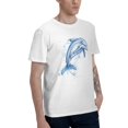thumbnail image 4 of Blue Dolphin T-Shirt for Men Cotton 100% Summer Tops Women Fashion Casual Short Sleeves Round Collar Short-Sleeve Couple Top Tees, 4 of 7