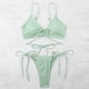 thumbnail image 4 of Gibobby Conjunto de Traje de Baño para Mujer Conjunto de bikini con cordones para mujer Traje de baño dividido de dos piezas con cordones de color sólido(Verde,M), 4 of 5