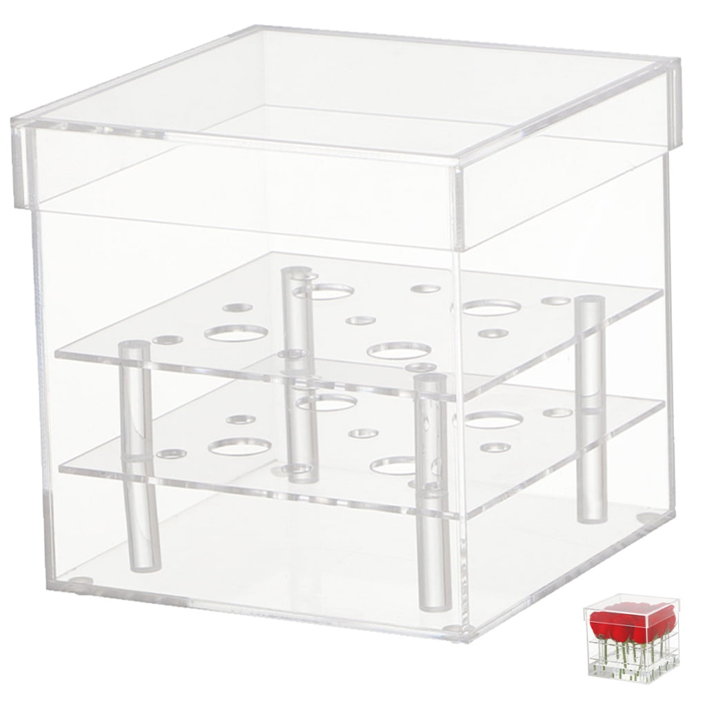 ULTNICE Transparent Eternal Flower Case Acrylic Transparent 1Pcs Flower Storage for Women