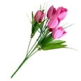 thumbnail image 3 of Inteprter Ramo de flores artificiales de 6 cabezas, simulación de fiesta de boda, decoración floral, ramo falso para el hogar y la oficina, rojo oscuro Flores artificiales 3 Inteprter HA7117-03B, 3 of 6