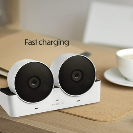 Wasserstein - Charging Station for Google Nest Cam - Black/White