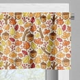 thumbnail image 3 of Ambesonne Autumn Valance Pack of 2, Fall Forest Cartoon Leaves, 54"X18", Mustard Apricot and Brown, 3 of 5