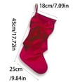 thumbnail image 3 of 1 Pack Bow Christmas Stockings, 17.7 inches Velvet Christmas Stocking Hanging Xmas Tree Decor for Home Winter Holiday Festival Party Fireplace Mantel Xmas Tree Hanging Ornament(Red,17.7x9.8"), 3 of 9