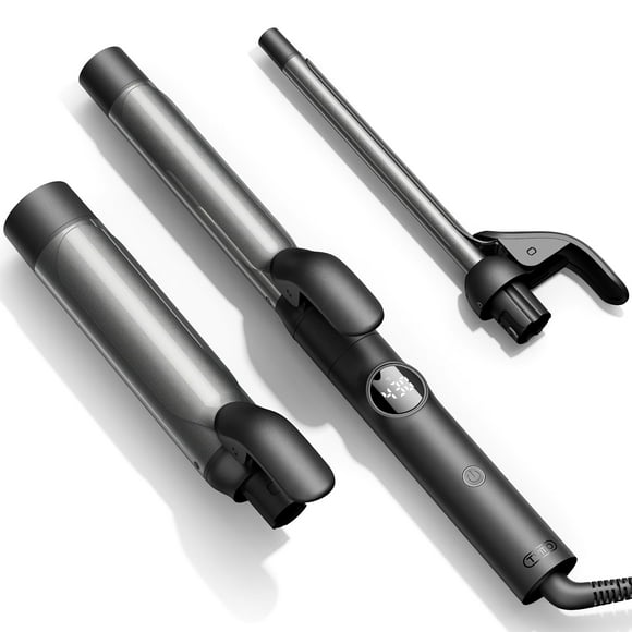 TYMO Curling Iron Set - 3 in 1 Ceramic Hair Curler 1/2, 1, 1 1/2 Inch, Professional Ionic Curling Wand for Travel, Fast Heating, 5 Temps & Dual Voltage for Shiny Defined
