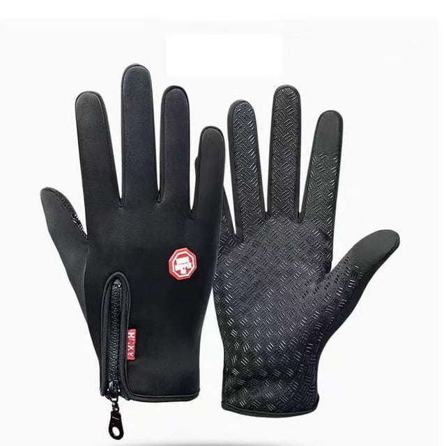 Guantes de invierno con forro polar, impermeables, con cremallera, para montar a caballo, pantalla táctil, para exteriores, montañismo, ciclismo, conducción, cálidos, antideslizantes, a prueba de