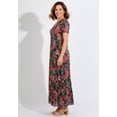 thumbnail image 3 of Woman Within Plus Size Petite Printed Short-Sleeve Crinkle Maxi Dress, 3 of 6