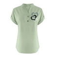 thumbnail image 4 of Puntoco Summer tops for women Clearance,Womens Summer Tops Short Sleeve Shirts V Neck Tshirts Casual Dressy Beach Vacation Clothes Green 12(XXL), 4 of 4