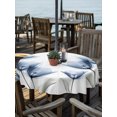 thumbnail image 6 of Blue Tulips Floral Outdoor Tablecloth with Umbrella Hole, Spring Farmhouse Elegant Flowers Spillproof Waterproof Outdoor Table Cover, Patio Tablecloths for Party/Garden/Picnic, Round 54 inch, 6 of 9