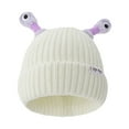 thumbnail image 2 of Gorro de invierno tejido con ojos de antenas intermitentes retráctiles | Gorro divertido y original para adultos | Gorro cálido de algodón aislante para ropa de calle y fiestas de disfraces., 2 of 4