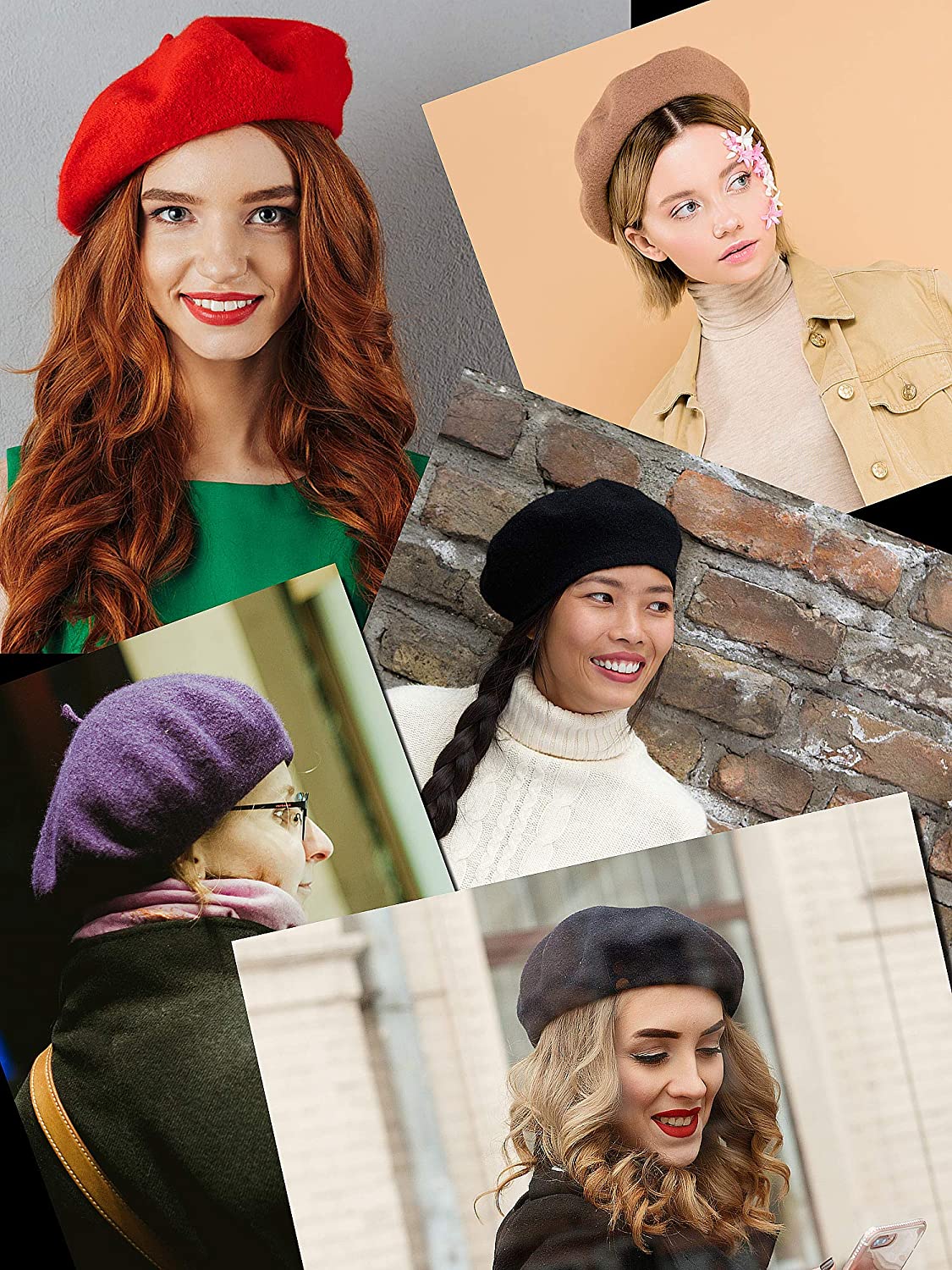NYFASHION101 French Style Lightweight Casual Classic Solid Color Wool Beret, Orange - image 2 of 2