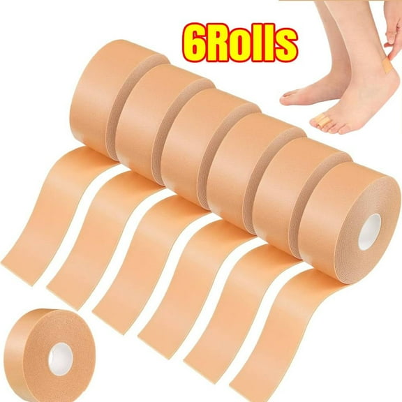 6 Rolls Blister Prevention Tape Adhesive Pad Toe Tape Anti-wear Heel Pad Foam Waterproof Bandage Patch for Point Shoe Hand Foot Heel Toe Skin Chafing Protector