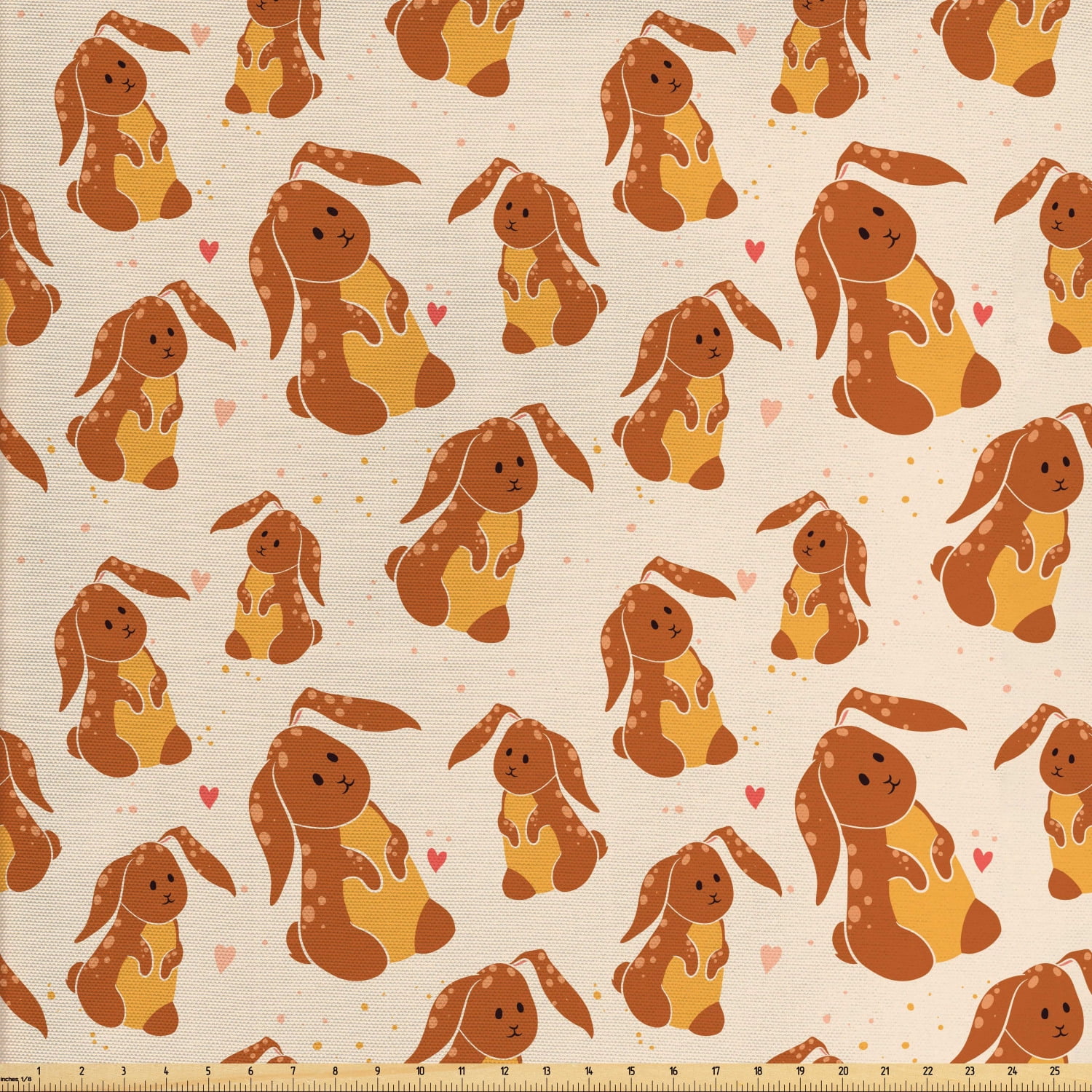 Rabbit Fabric by The Yard, Easter Chocolate Rabbit Spring Time Holiday