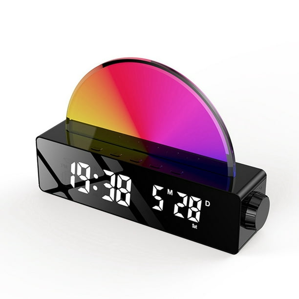Alarm Clock, Wake Up Dawn Simulator, Bedside Lamp Multi Color Night Light with USB Charger, Black - Walmart.com