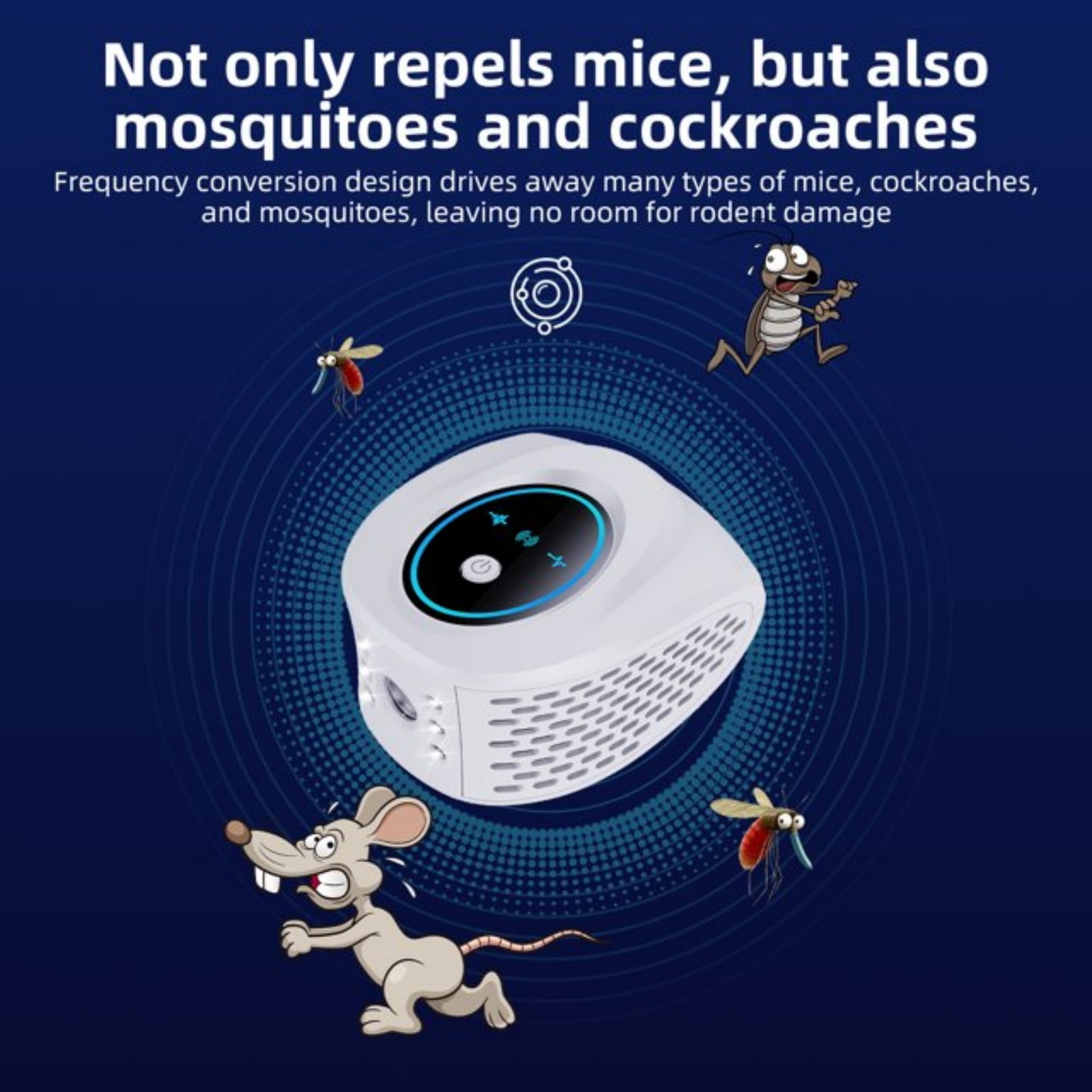 Rodent Repelent Mouse Repelent Indoor Ultrasonic Pest Repeler Plug in with LED Flashlights Mouse Deterrent Ultrasonic Rodent Repeler Mice Repelent for House Barn Warehouse