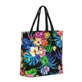 thumbnail image 2 of Sigee Colorful Flowers Print Large Capacity Zippered Tote Bag - Durable, Stylish and Versatile for Everyday Use, 2 of 9